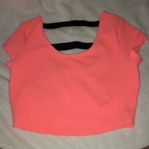 Neon pink crop top